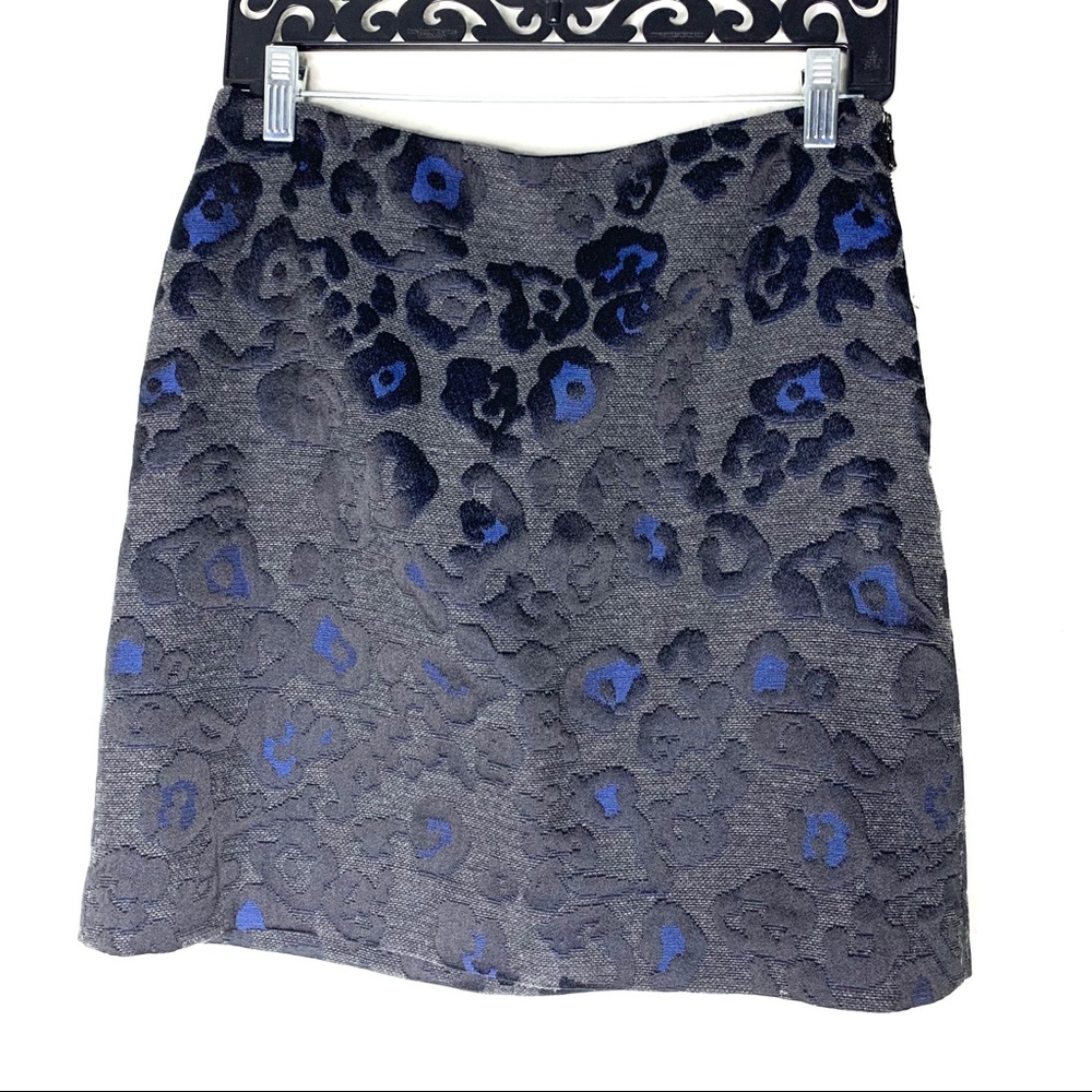 Ann Taylor black cheetah print mini skirt size 2